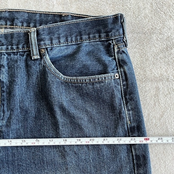 Levis 505 Dark Wash Jeans Men's Size 40x32 Regular Fit Straight Leg Denim Blue - Picture 4 of 10